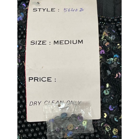 Vintage Jean for Joseph Le Bon Dress Black Beaded Sequined Pure Silk Dress M NWT - Picture 4 of 13